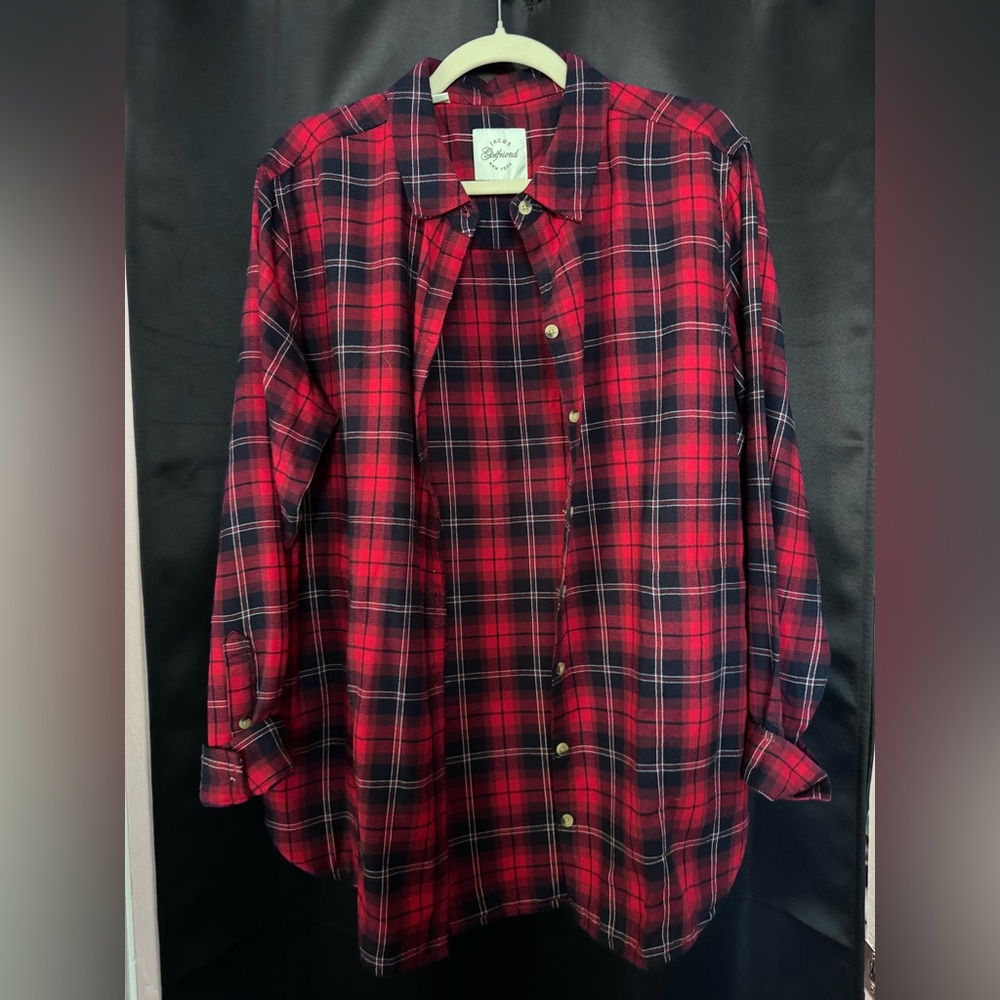 Jachs Red and Black Casual Button Down Shirt